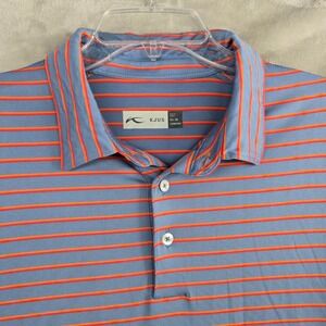 KJUS Golf Men Medium Stripe‎ Polo Shirt Comfort Activewear Wicking